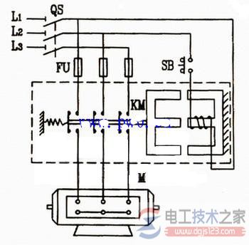 电动机点动和单向转动控制接线图